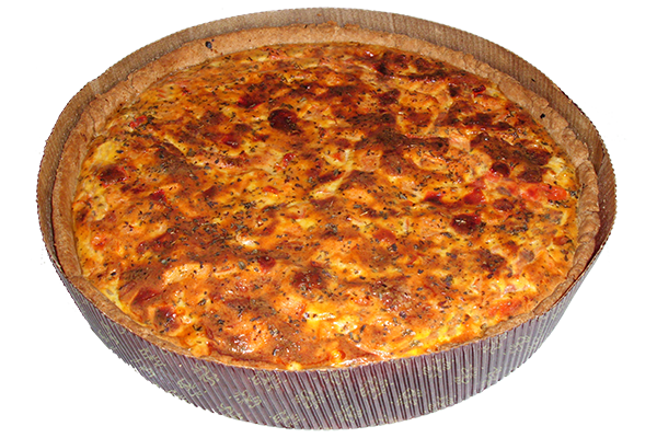 Salty quiche with tomatoes and mozzarella